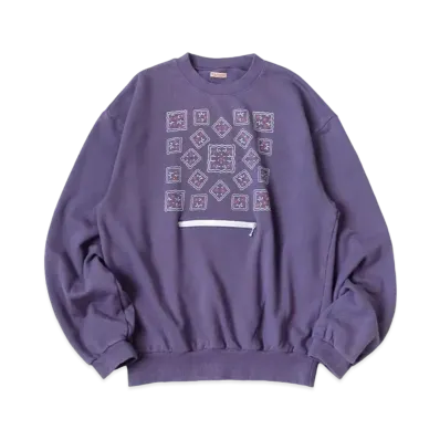 KAPITAL 30 Fleece Cookie Pocket Crew Sweat "Purple"
