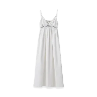 MIU MIU Women's Poplin Long Dress "White"