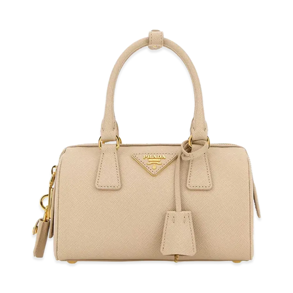 PRADA Women's Leather Handbag "Beige"