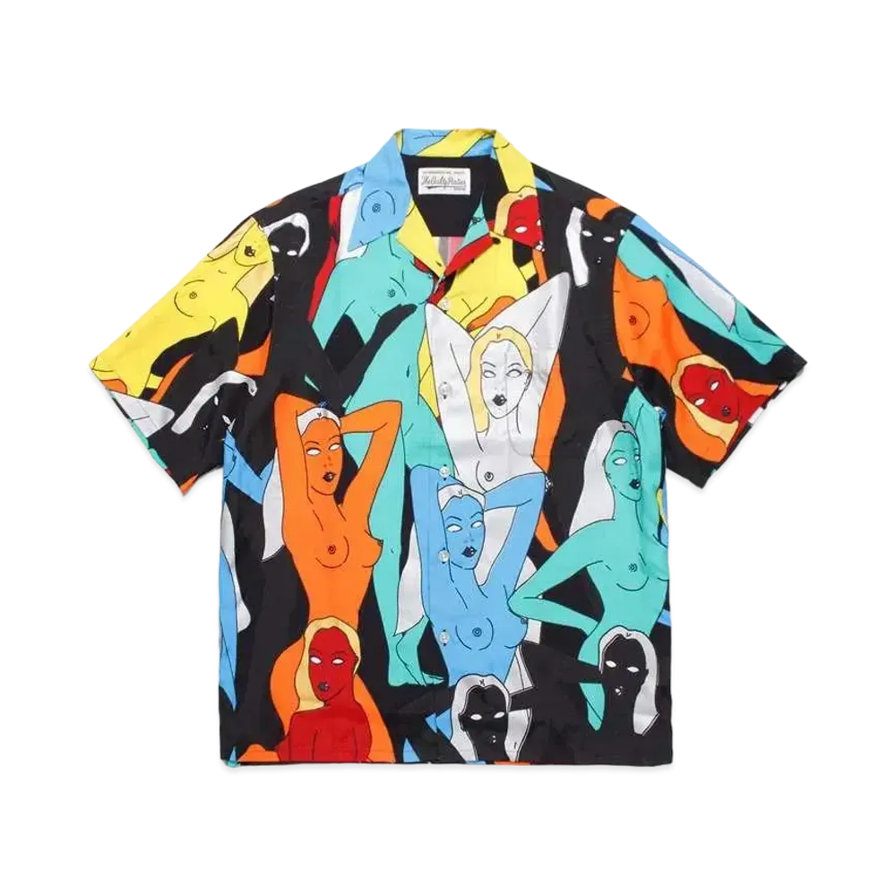 WACKO MARIA TENGOKUTOKYOHYAKUJOEZU Hawaiian Shirt "Black"
