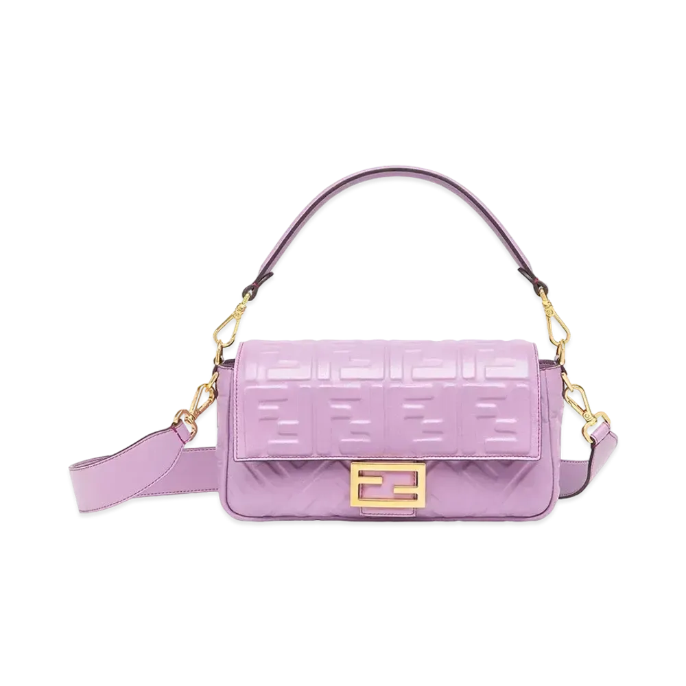 FENDI Baguette Nappa Leather Bag "Lilac"