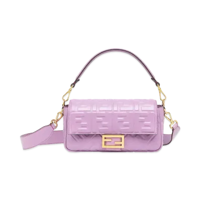 FENDI Baguette Nappa Leather Bag "Lilac"