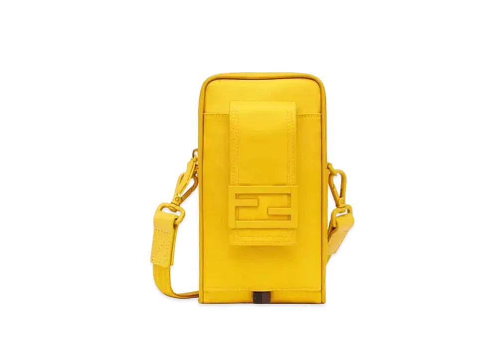 FENDI Mobile Phone Pouch Nylon Mobile Phone Holder "Yellow"