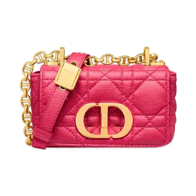 Dior Caro Microbag Cannage Calfskin "Hot Pink"