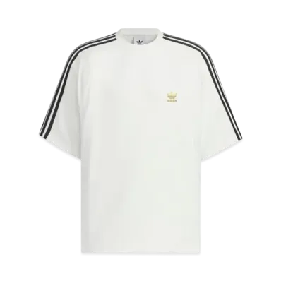 adidas Short Sleeve Terry T-shirt "Cloud White/Gold Metallic"