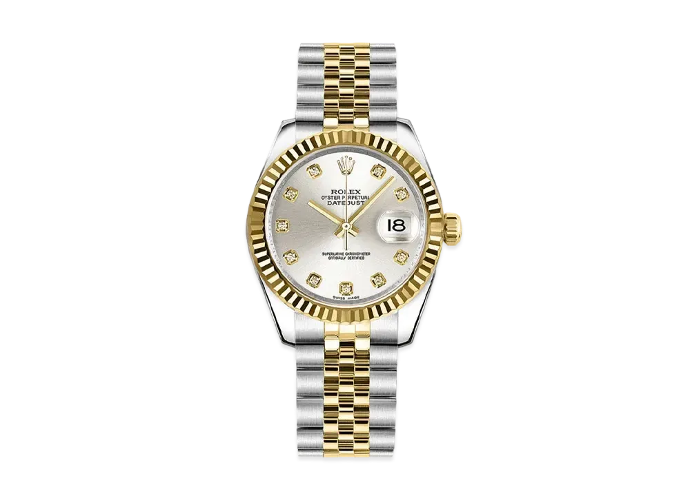 ROLEX Datejust 10P Diamonds "Silver/Stainless Steel/Yellow Gold"