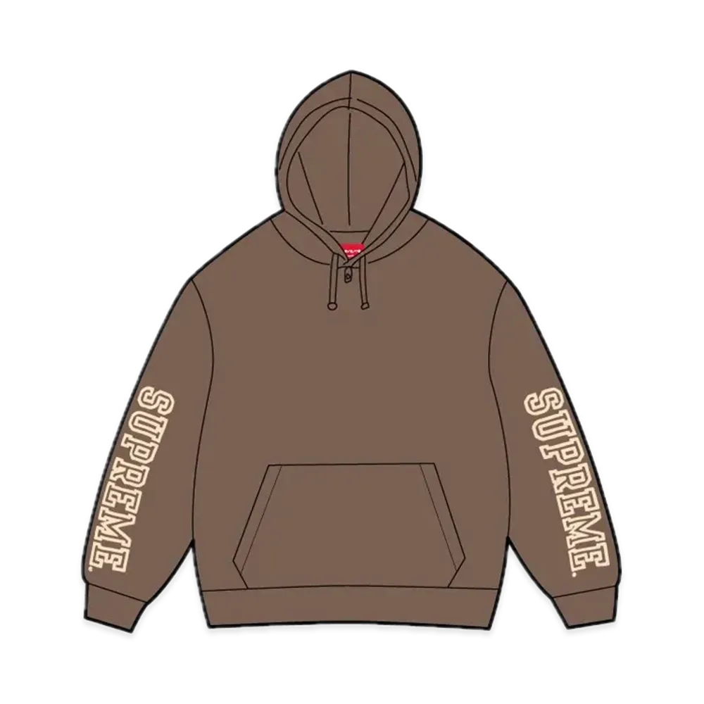 Supreme Collegiate Sleeve Hooded Sweatshirt "Olive Brown"