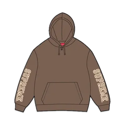 Supreme Collegiate Sleeve Hooded Sweatshirt "Olive Brown"