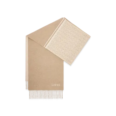 LOEWE Scarf "Camel/White"