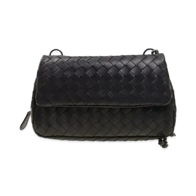 Bottega Veneta Lambskin Shoulder Bag "Dark Blue"