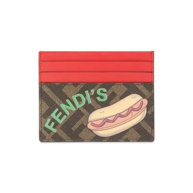 FENDI FF Card Holder FF Canvas Printed "Multi Color"
