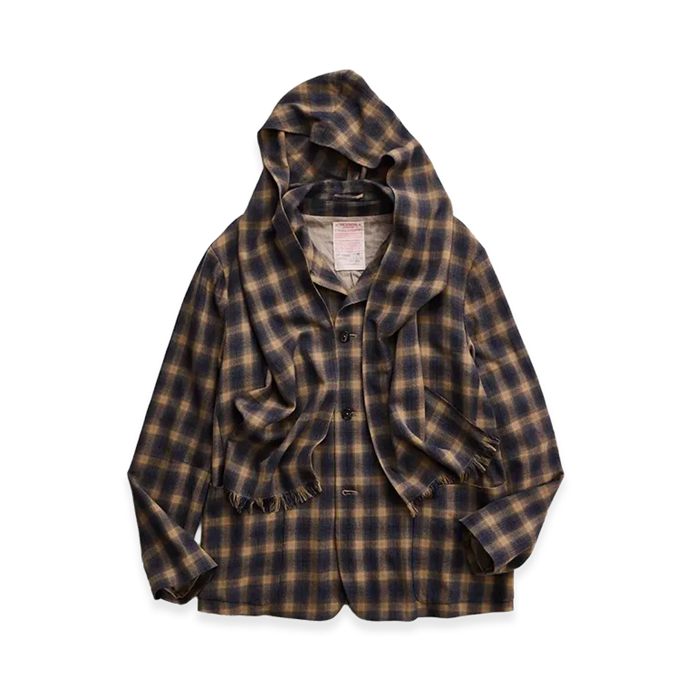 NICENESS C.Tartt S140's Ombre Check Tartt Jacket "Beige"