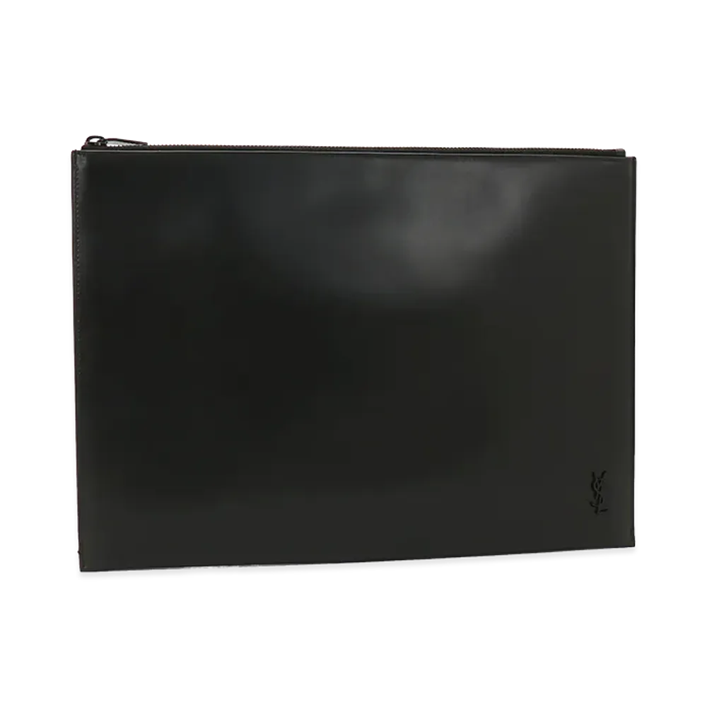 Saint Laurent Women's Metal Cassandre Logo Clutch Bag "Nero"