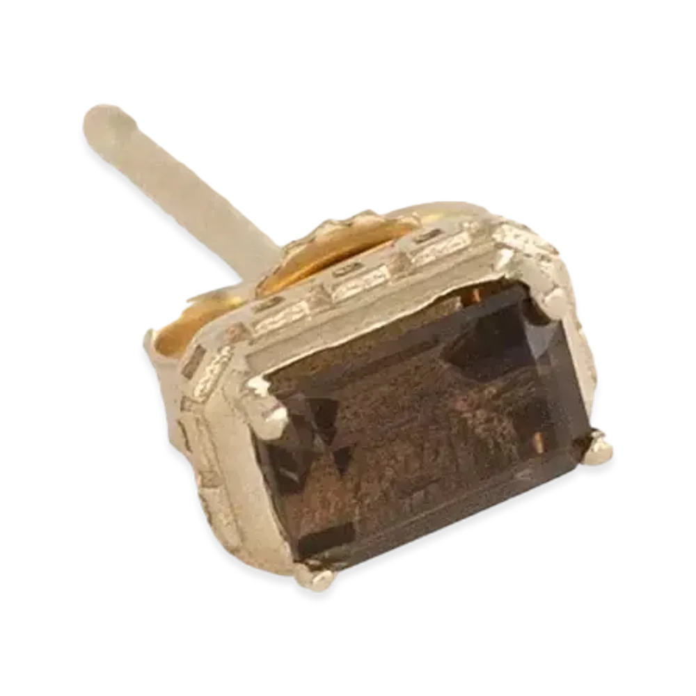 Aime Leon Dore 14Kt Gold Smoky Quartz Earring "Gold & Quartz"