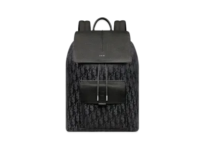 Dior Motion Backpack Dior Oblique Mirage Technical Fabric & Grained Calfskin "Black"