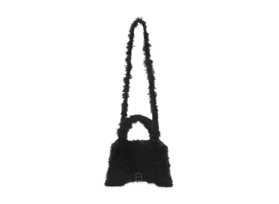 BALENCIAGA Women's Fluffy Hourglass Top Handle Bag "Black"