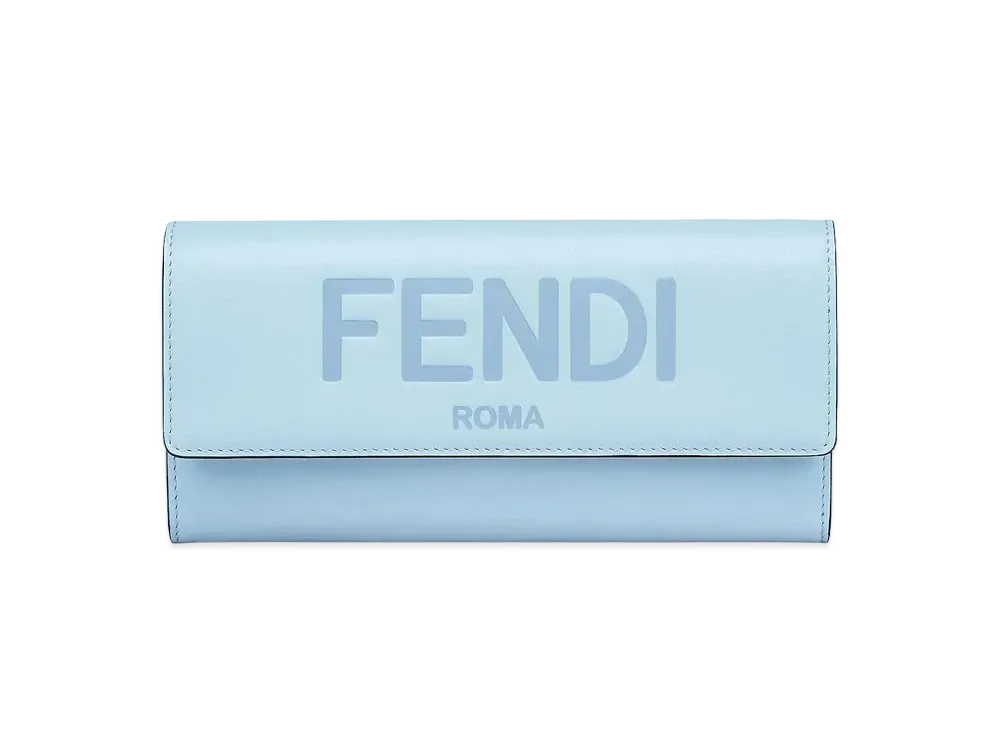 FENDI Continental Wallet Leather "Light Blue"