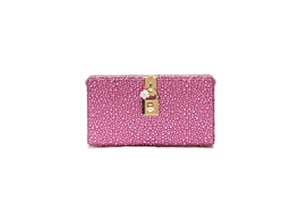 Dolce&Gabbana Dolce Box Clutch Bag Heat Apply Rinstone "Flower Print"