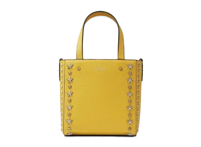 Jimmy Choo Mini Pegasi Soft Grainy Calf Leather Mini Tote Bag With Stars Studs "Sun"