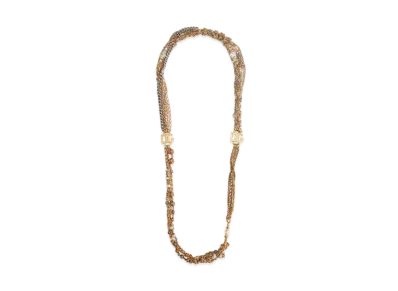 Dolce&Gabbana Long Multi-Strand Link Necklace with DG Logo "Multicolor"
