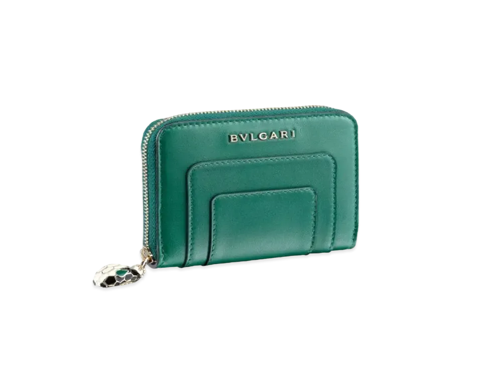 BVLGARI Serpenti Forever Zip Wallet "Green"