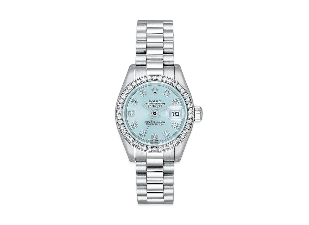 ROLEX Lady-Datejust 10P Diamonds "Ice Blue/Platinum"