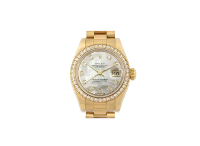 ROLEX Lady-Datejust 10P Diamonds "White Shell/Yellow Gold"