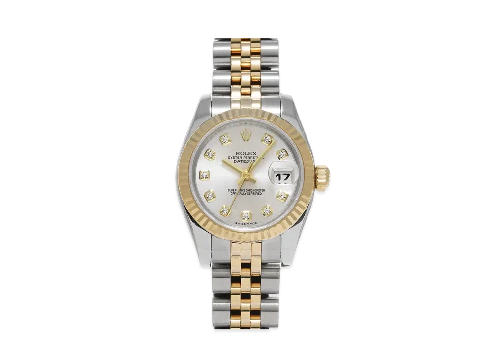 ROLEX Lady-Datejust 10P Diamonds "Silver/Stainless Steel/Yellow Gold"