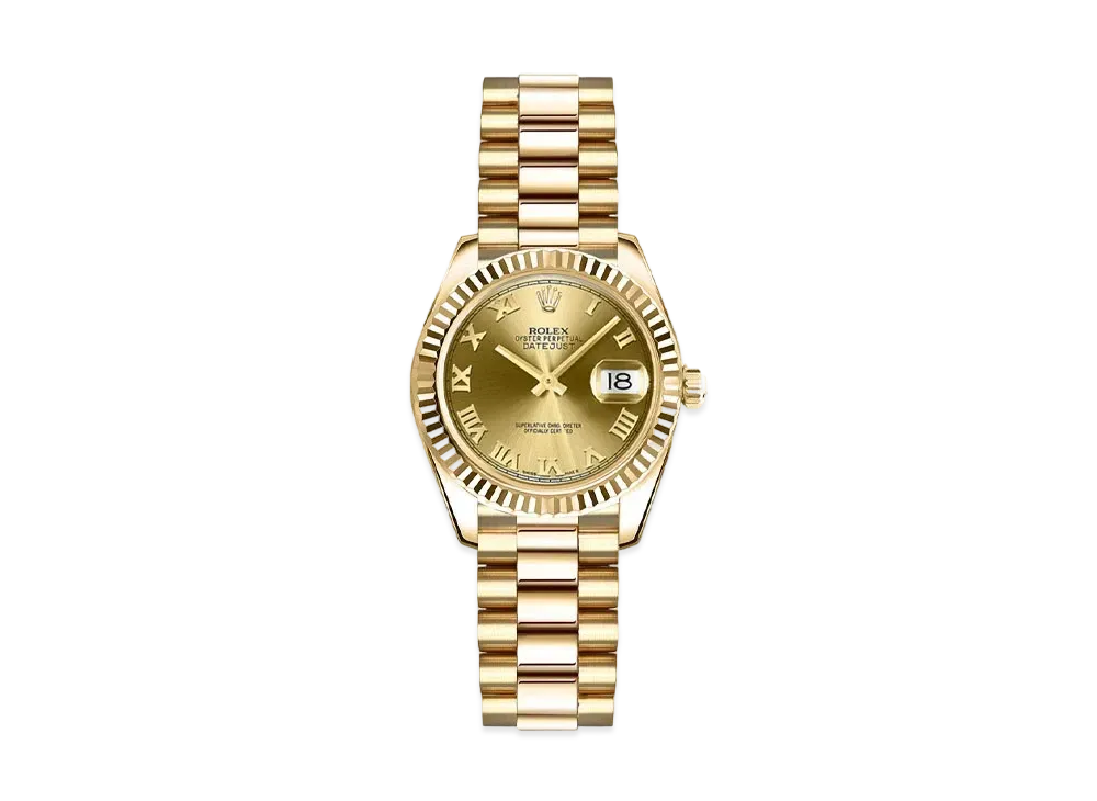 ROLEX Lady-Datejust "Champagne Roman/Yellow Gold"