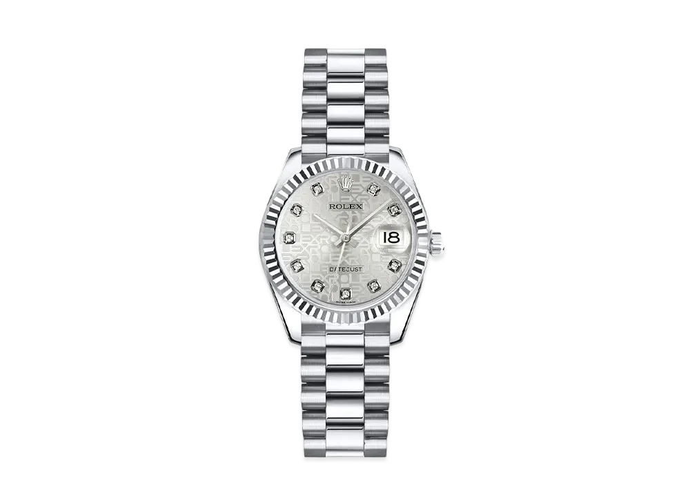 ROLEX Datejust 10P Diamonds "Silver/White Gold" 179179G