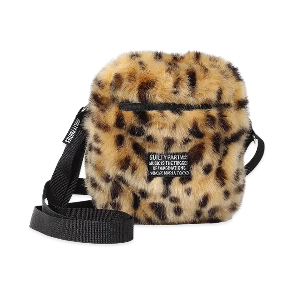 WACKO MARIA x Speak Easy Leopard Faux Fur Shoulder Mini Bag "Beige"