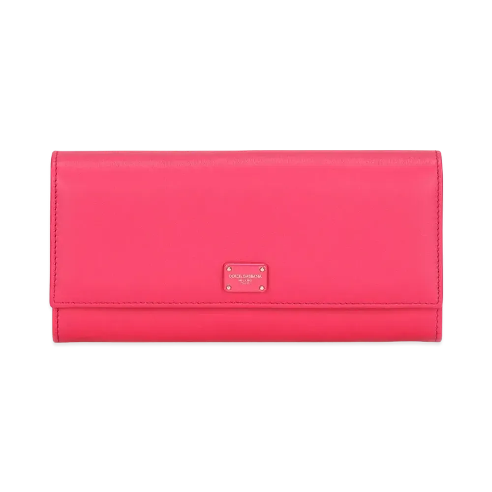 Dolce&Gabbana Continental Wallet Calfskin Logo Plate "Fuchsia"