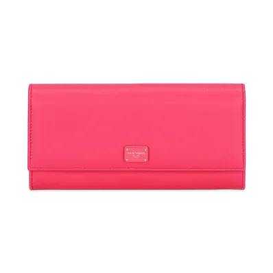 Dolce&Gabbana Continental Wallet Calfskin Logo Plate "Fuchsia"