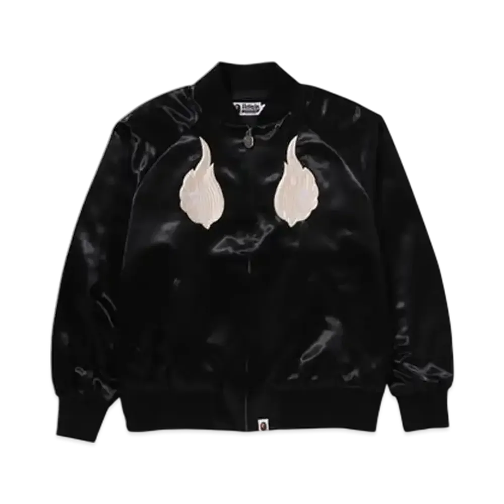 A BATHING APE Skeleton Logo Souvenir Jacket "Black"