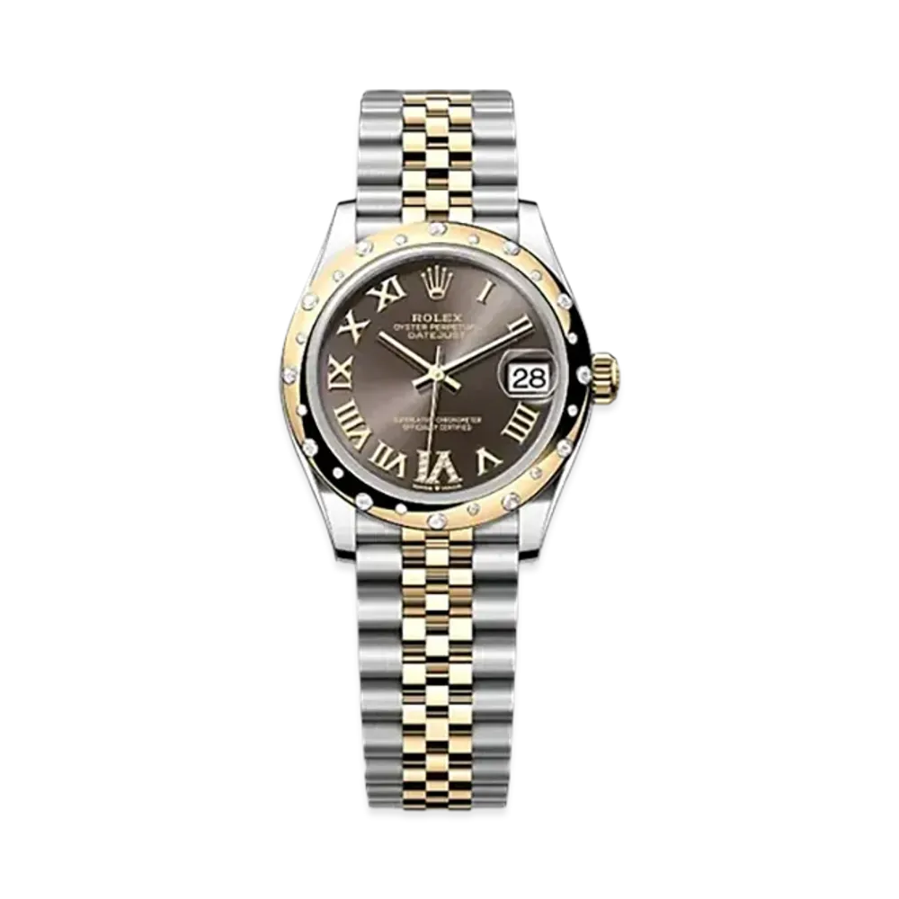 ROLEX Datejust 31mm Oystersteel & Yellow Gold Diamond 278343RBR "Dark Grey"