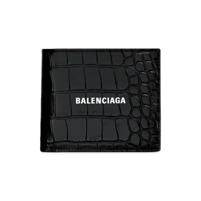 BALENCIAGA Cash Square Folded Coin Wallet "Black"