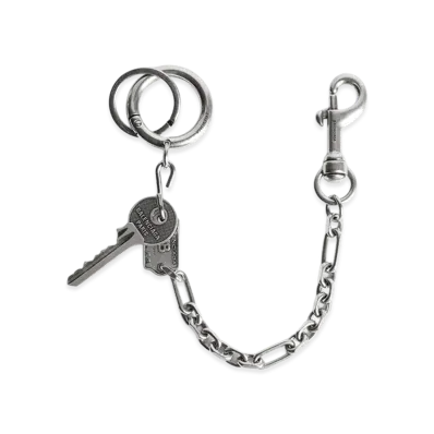 BALENCIAGA Neverlost Keyring "Antique Silver"