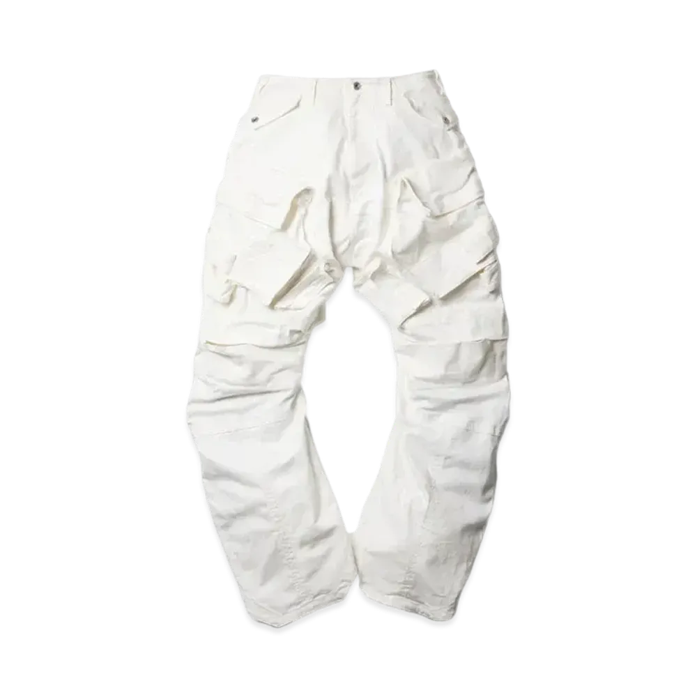 JULIUS Denim Wide Gas Mask Cargo Pants "Off White"