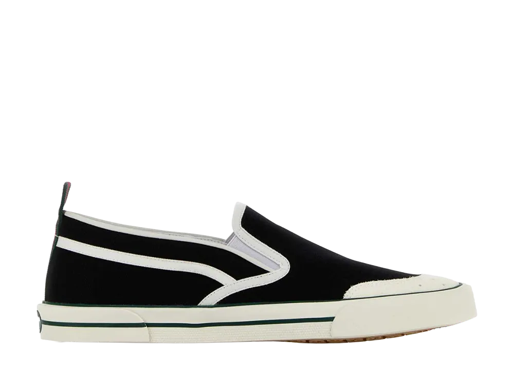 GUCCI Black Canvas Slip Ons "Black"