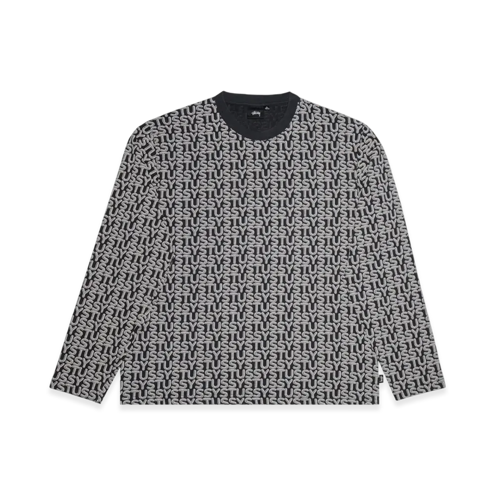 Stussy Letter Stripe LS Crew "Black"