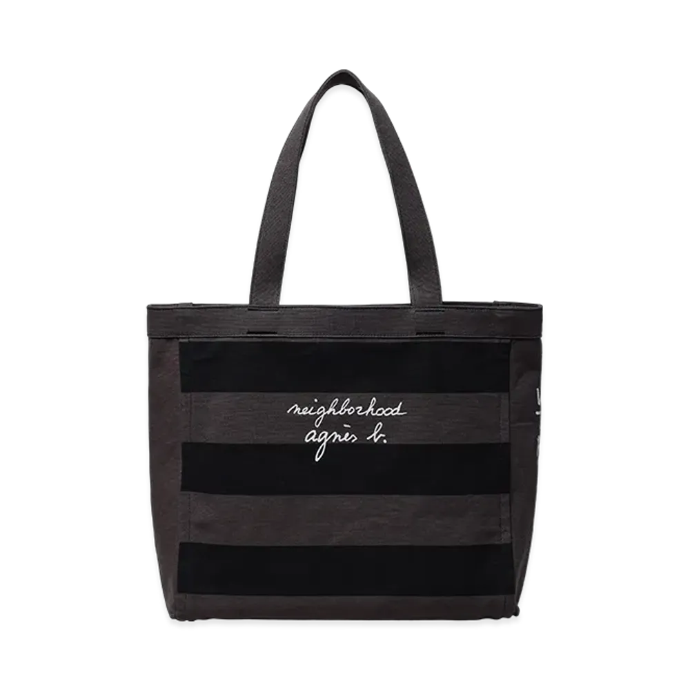 NEIGHBORHOOD x agnes b. Border Tote Bag "Gray"