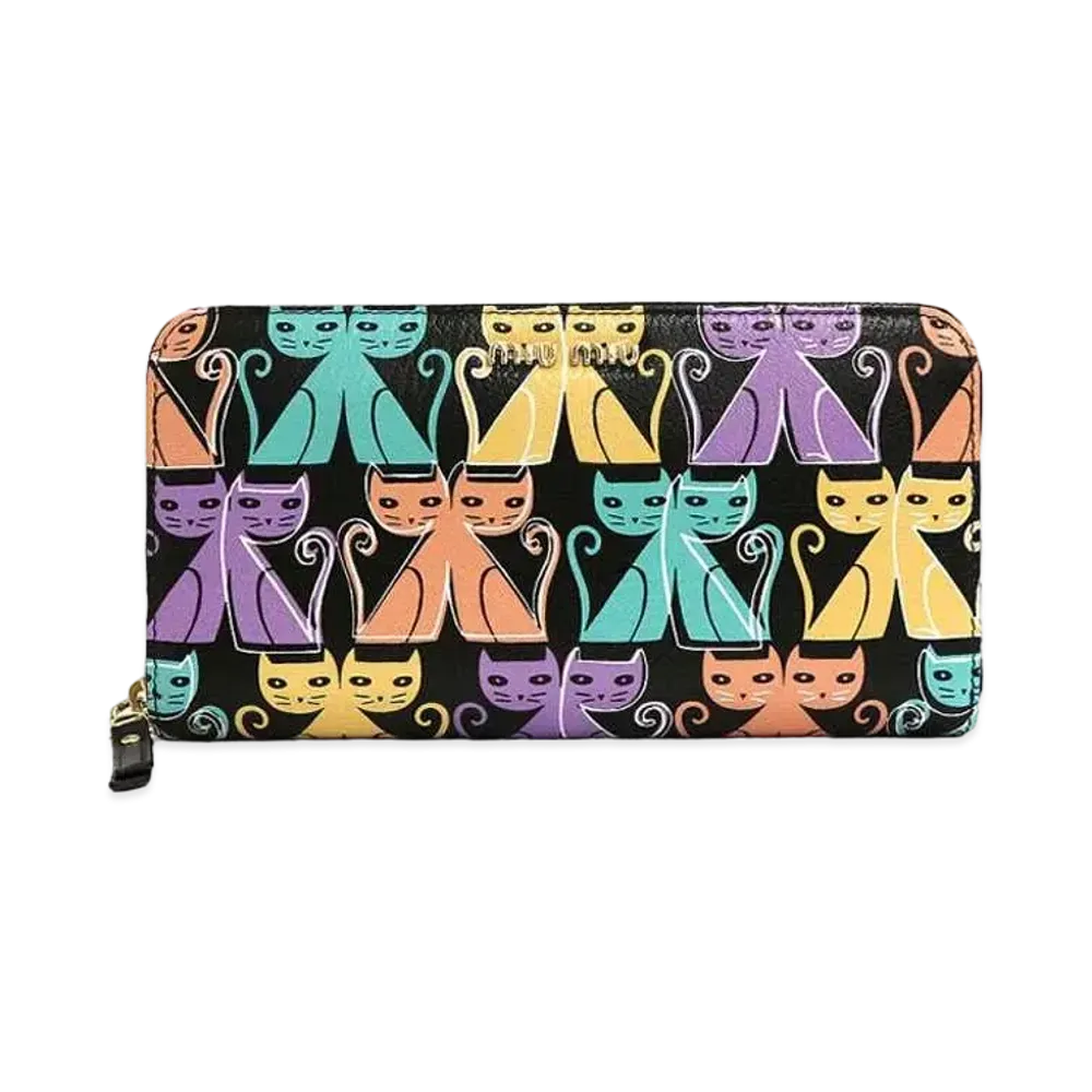 MIU MIU Madras Cat Long Wallet