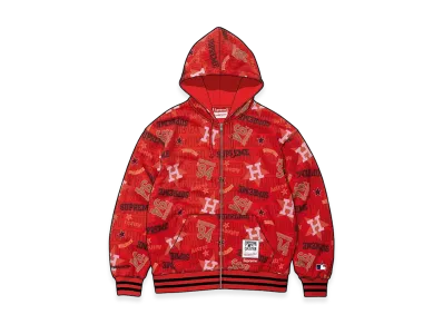 Supreme x Mitchell & Ness Teams Zip Up Hooded Sweatshirt "Red"