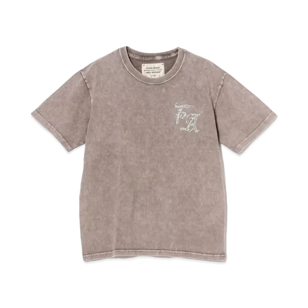 BEAMS FUTURE ARCHIVE Fade Rhine Stone T-shirts "Gray"