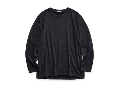 NICENESS W.Crowe Jacket Sleeve Super 100's Wool Jersey T-Shirt "Charcoal"