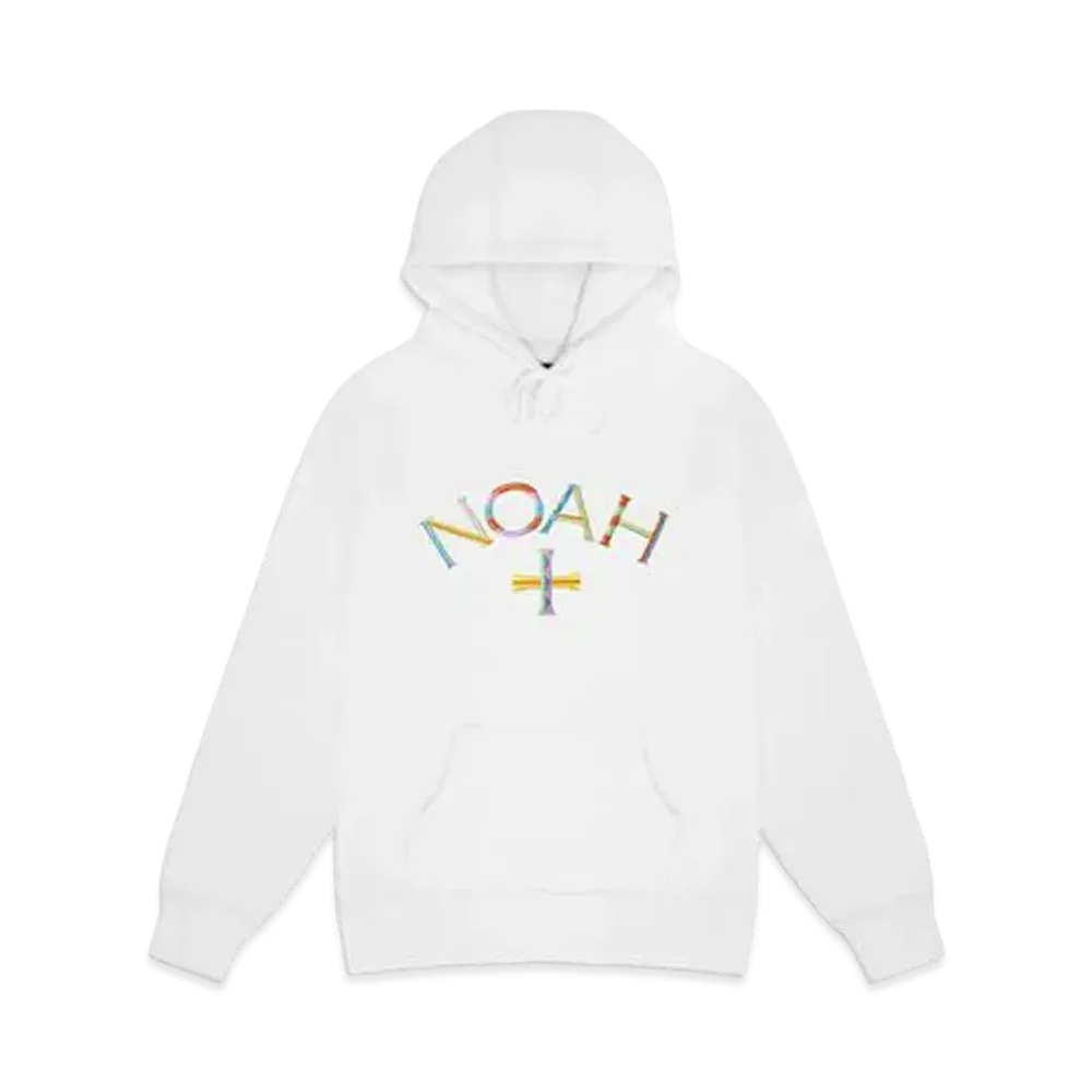 Noah EMBROIDERED CORE LOGO SUMMER HOODIE "White"
