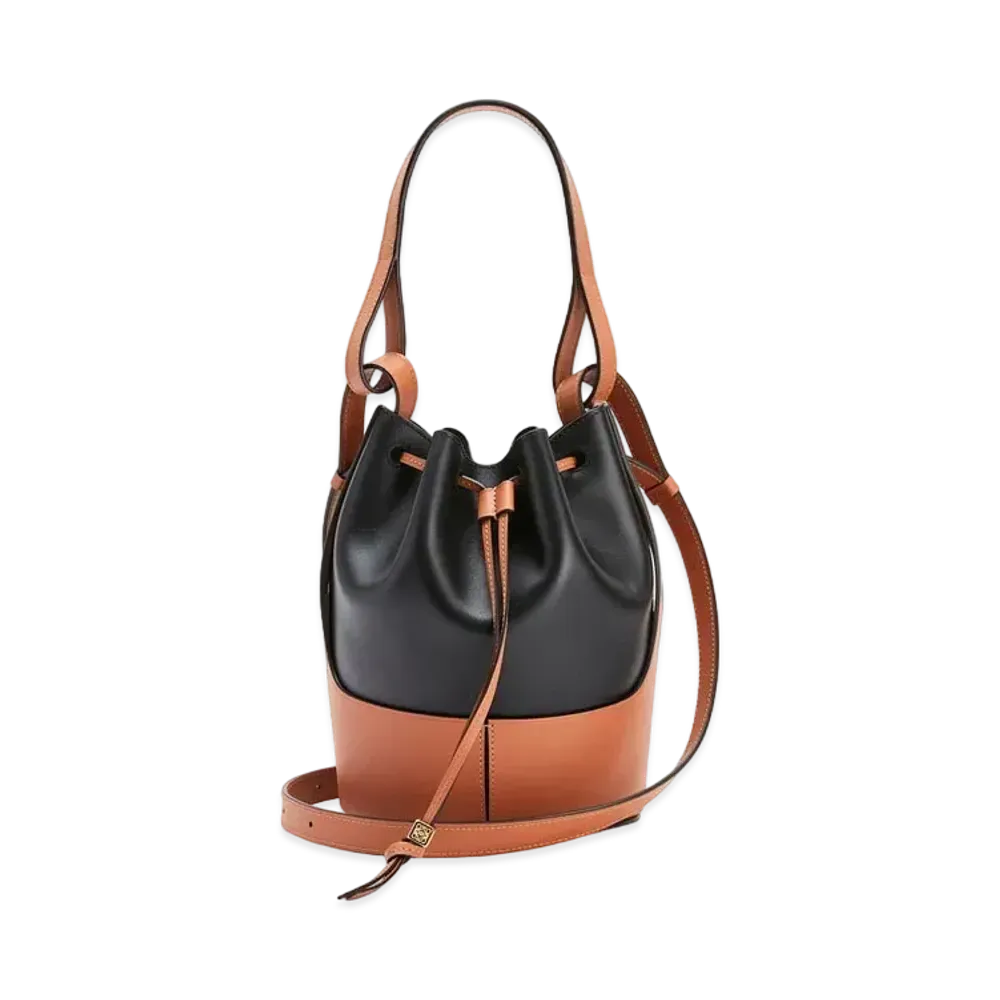 LOEWE Small Balloon Bag In Nappa Calfskin "Black / Tan"