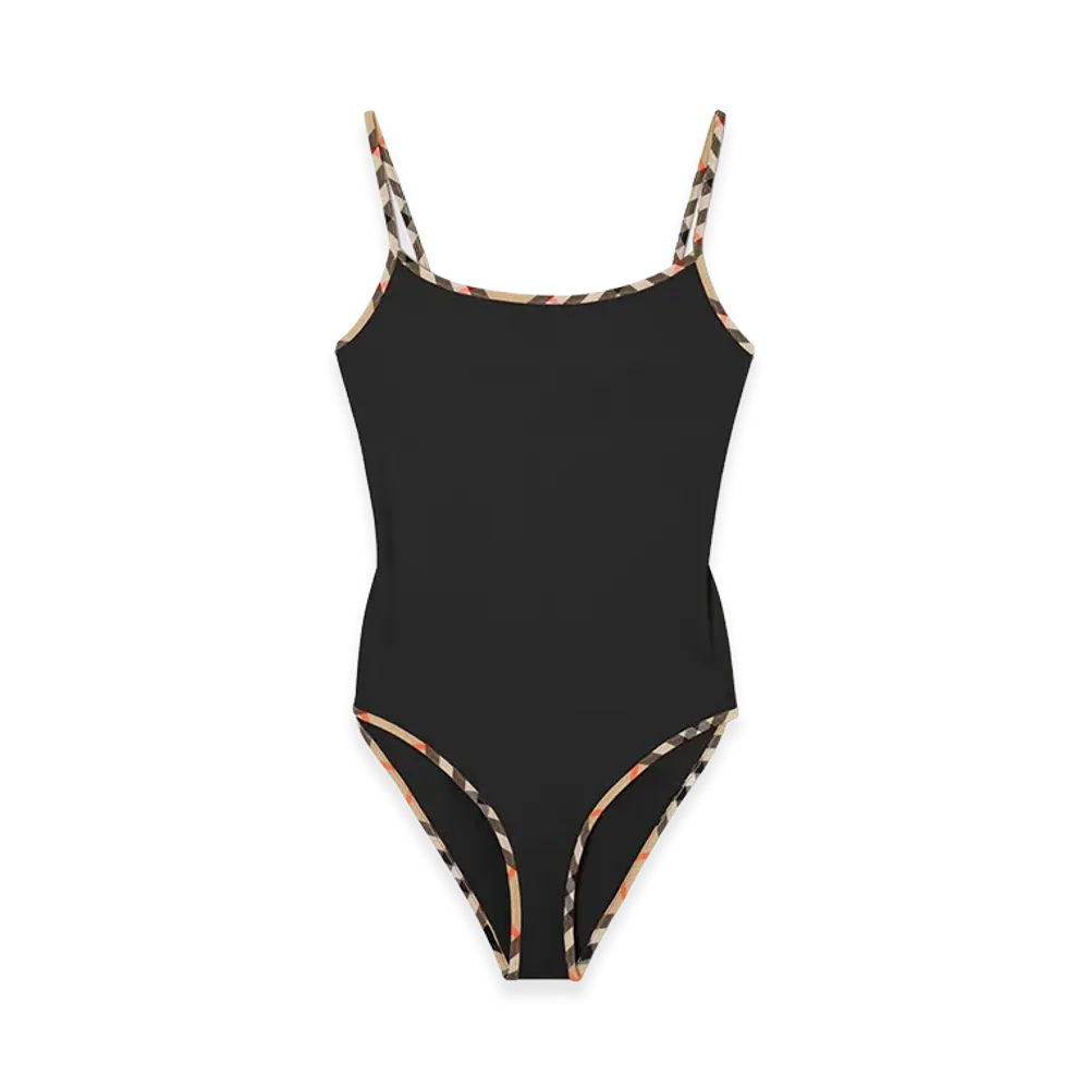 Burberry Women's Check Trim Swimsuit "Black"