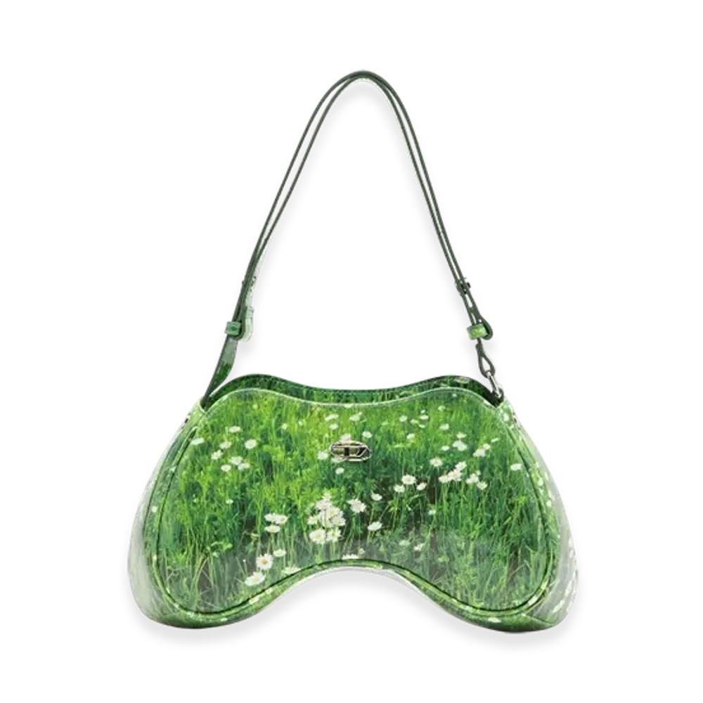 Diesel Play Shoulder Play-Glossy Shoulder Bag With Print "Green"