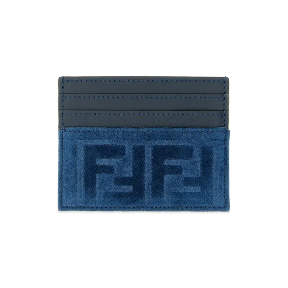 FENDI Women's FF Denim Card Holder "Blue"